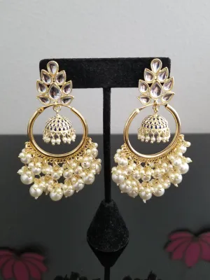 Lakshmi Indo Western Trendy Earring With Gold Plating Blue H40