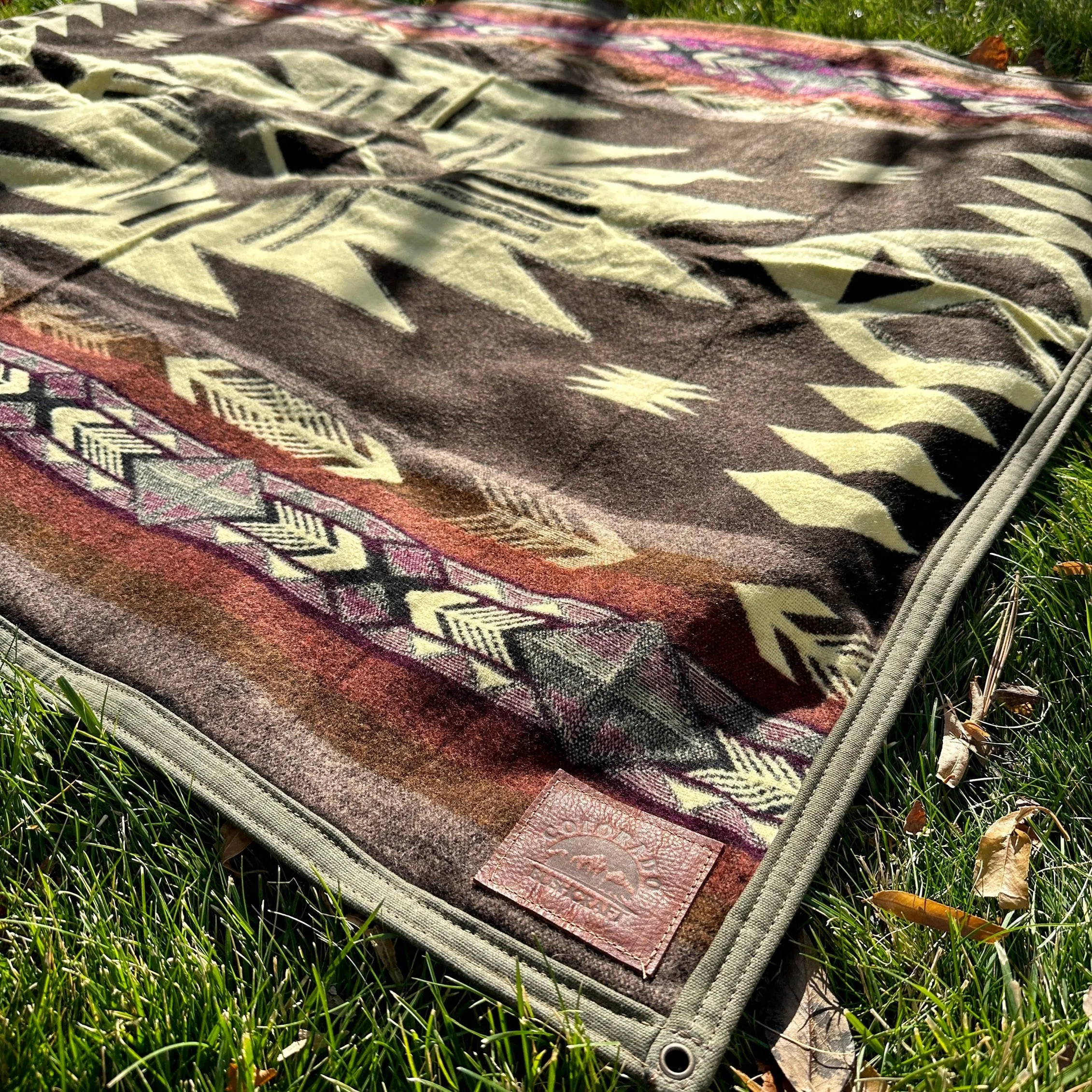 Large Heavyweight Waxed Canvas and Alpaca Wool Lined Bushcraft Ground Cloth