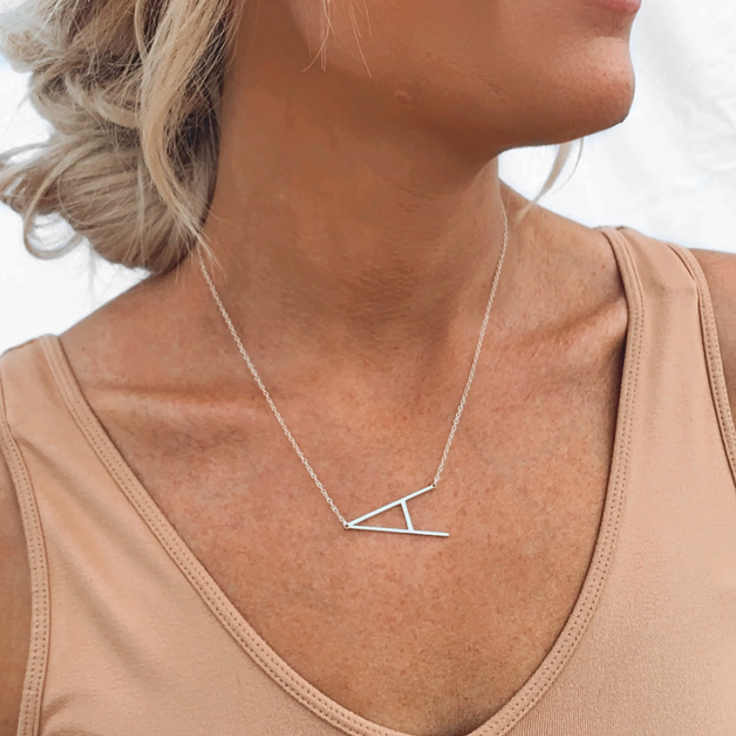 Large Initial Necklace - Big Letter Necklace