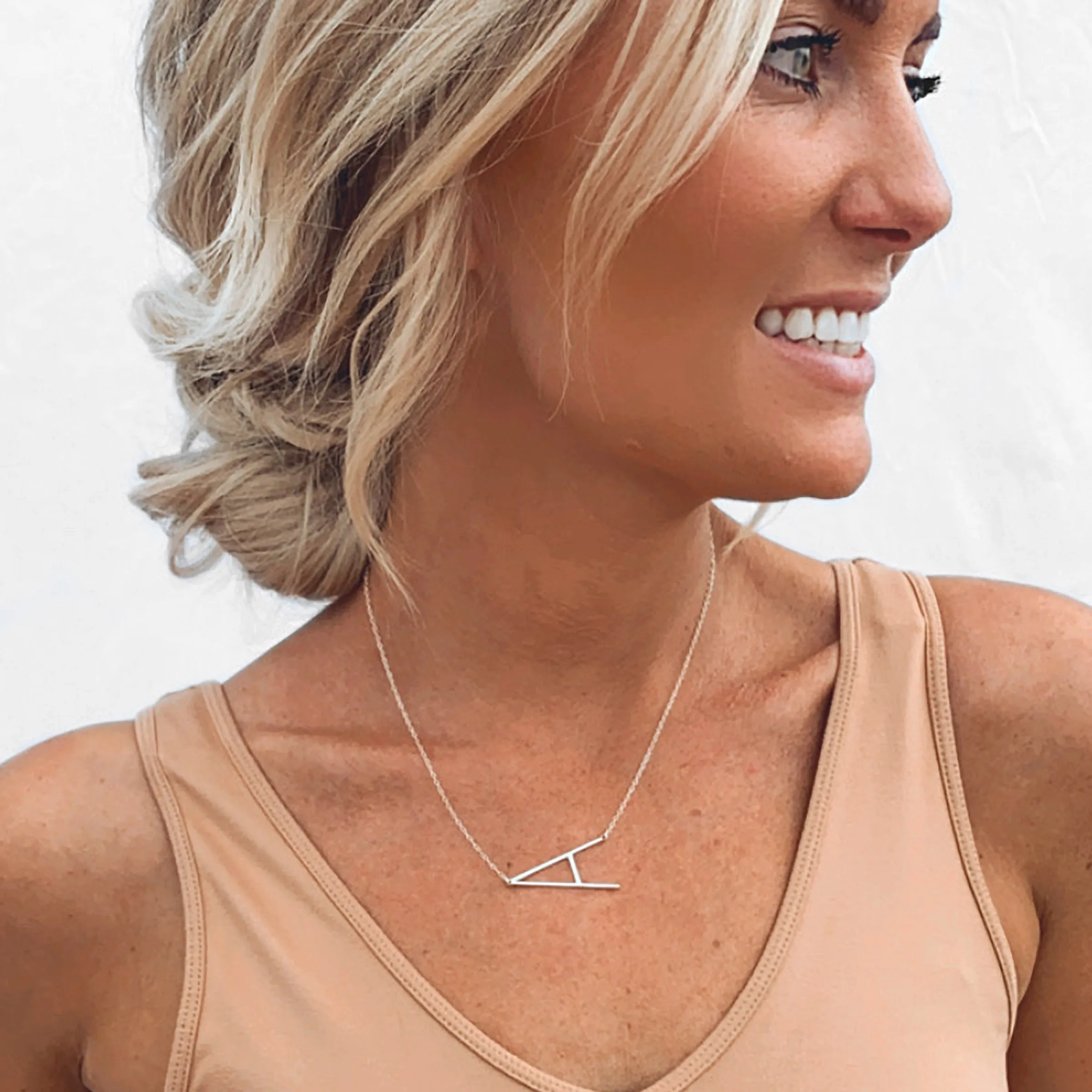 Large Initial Necklace - Big Letter Necklace