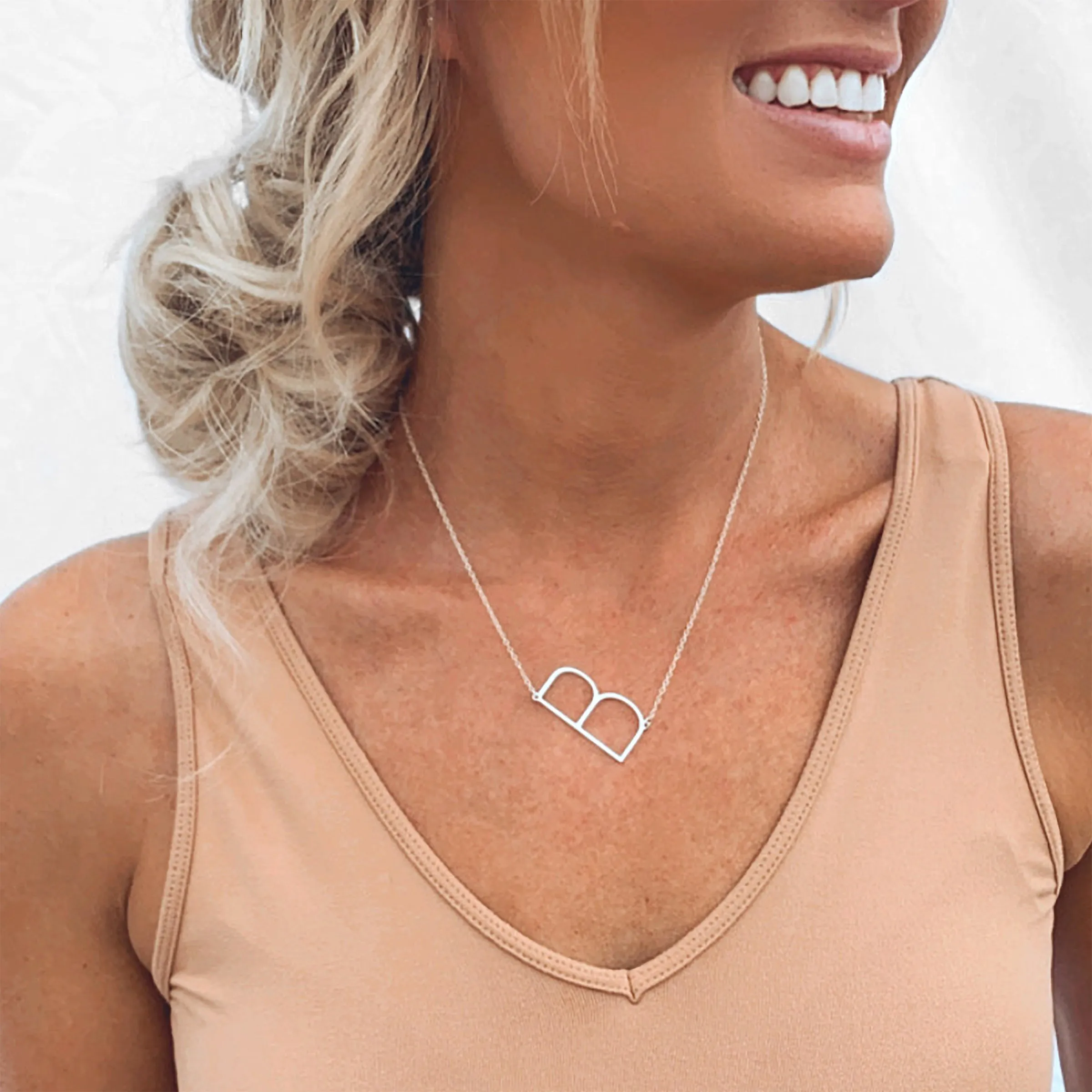 Large Initial Necklace - Big Letter Necklace