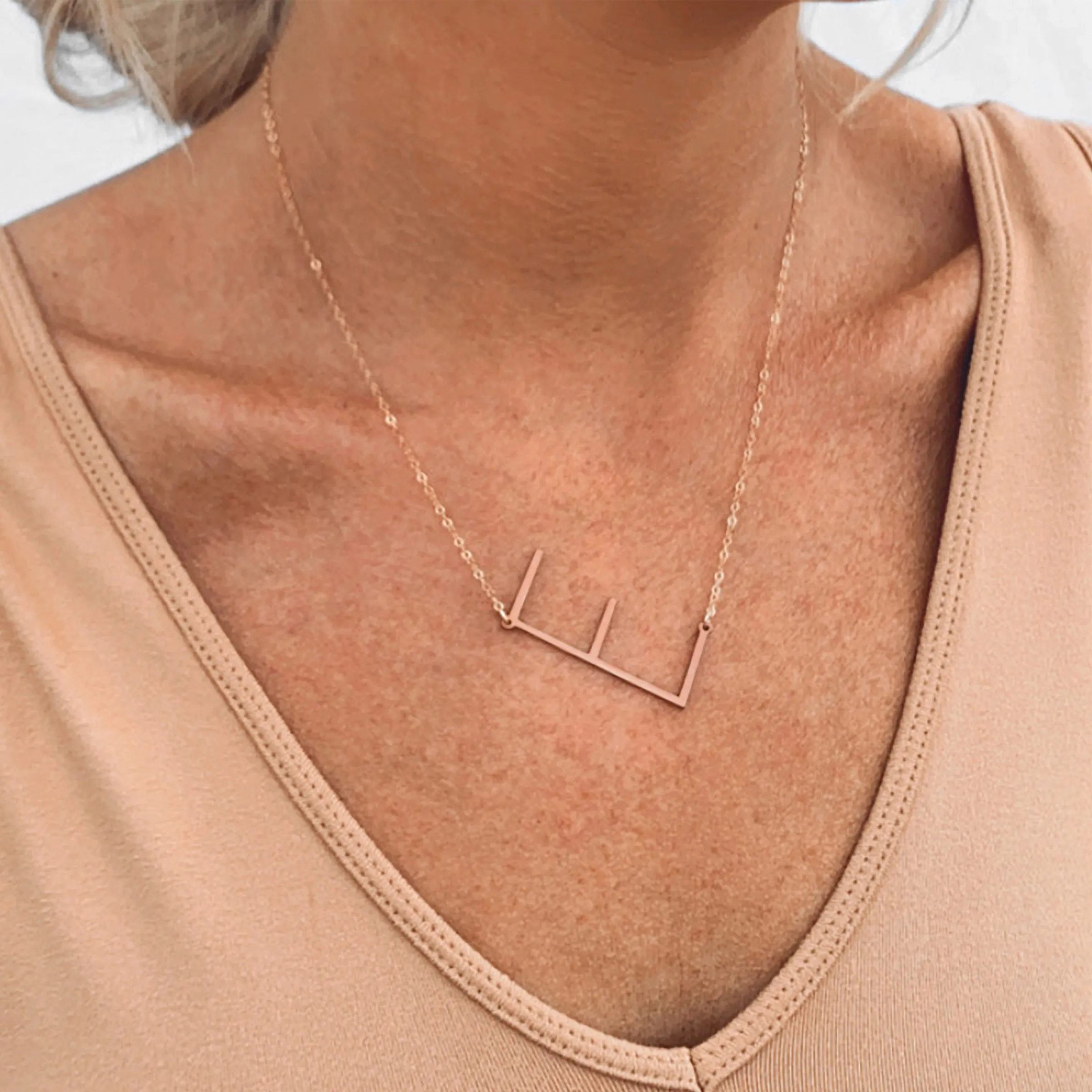 Large Initial Necklace - Big Letter Necklace