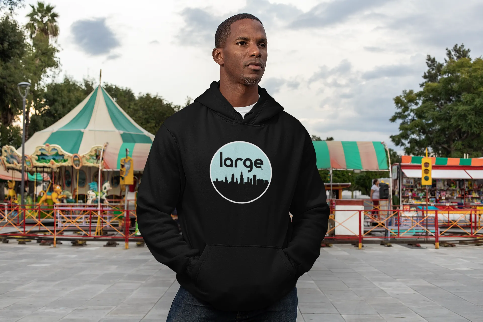 Large Music Skyline Unisex Hoodie