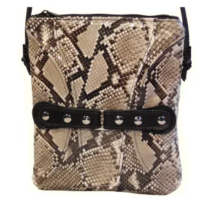 Leather Snake Skin Leather Cross-body Handbag