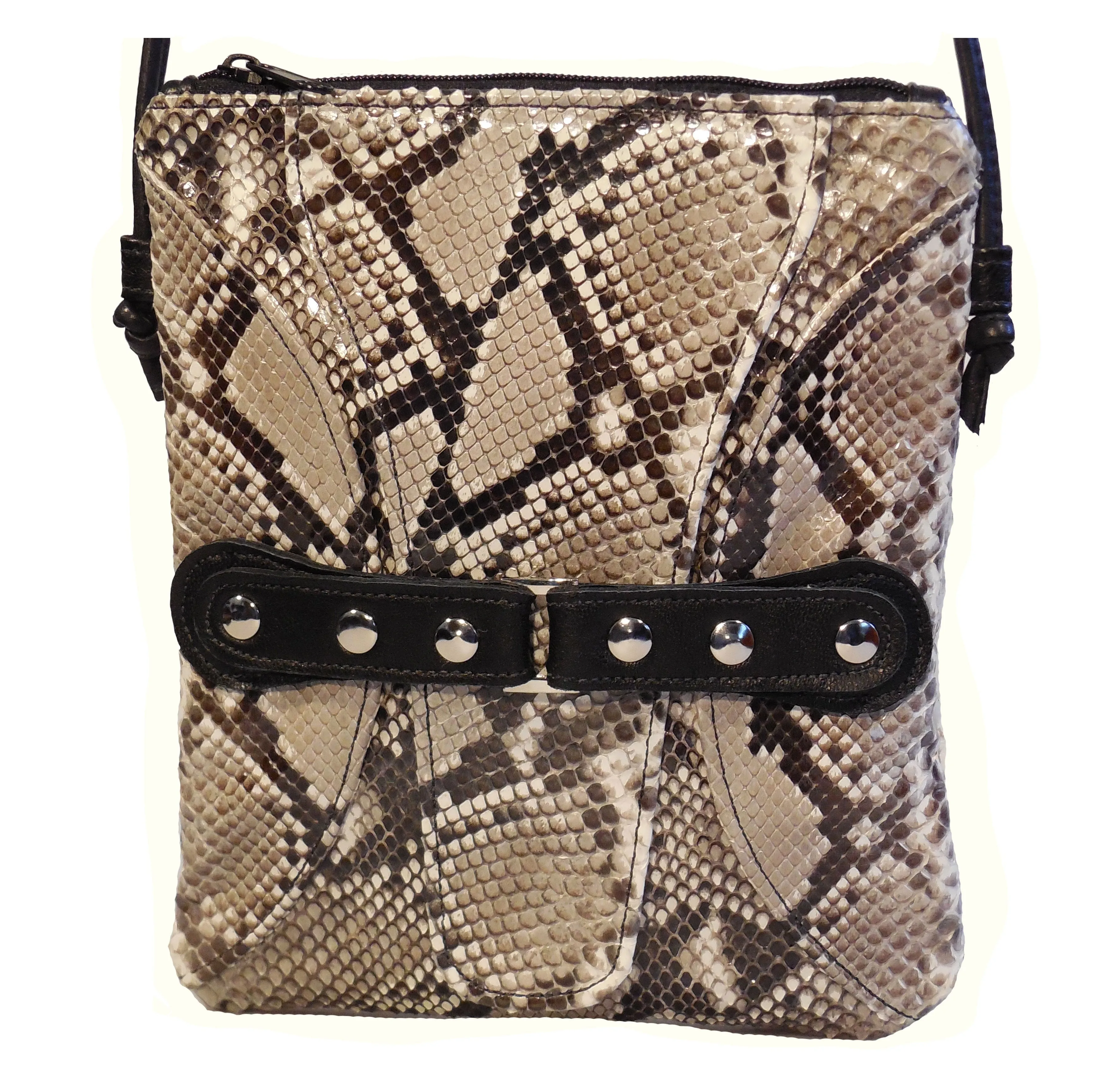 Leather Snake Skin Leather Cross-body Handbag