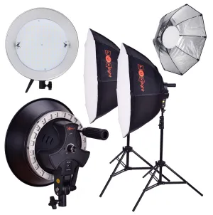 LED Octabox Photo & Video Lighting Kit - 2 x JL141 CRI 93 