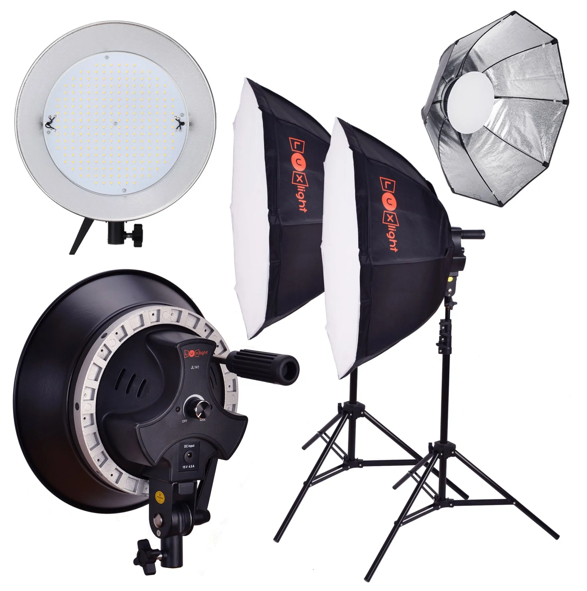 LED Octabox Photo & Video Lighting Kit - 2 x JL141 CRI 93 