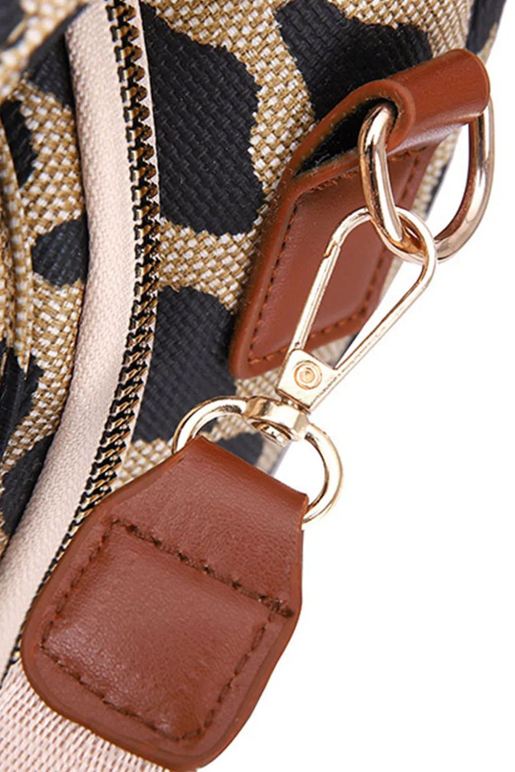 Leopard Flap Zipped Canvas Backpack