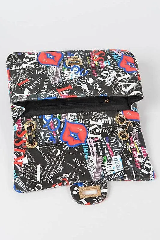 Letter print handbag