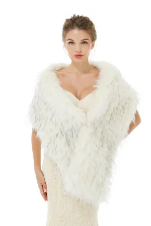 Light Gray Wedding Wrap Accessories Faux Fur Bridal Cover Ups