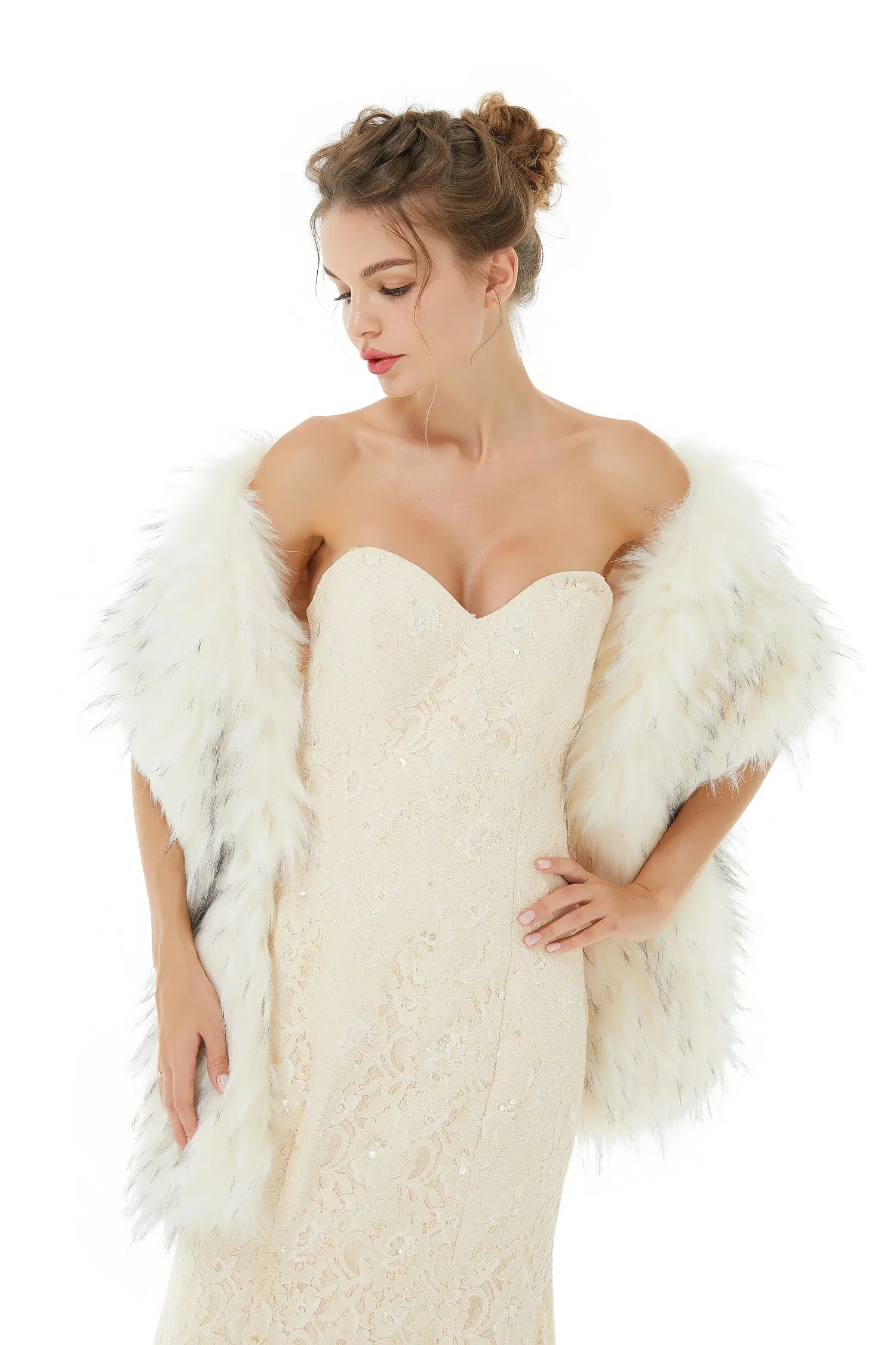 Light Gray Wedding Wrap Accessories Faux Fur Bridal Cover Ups