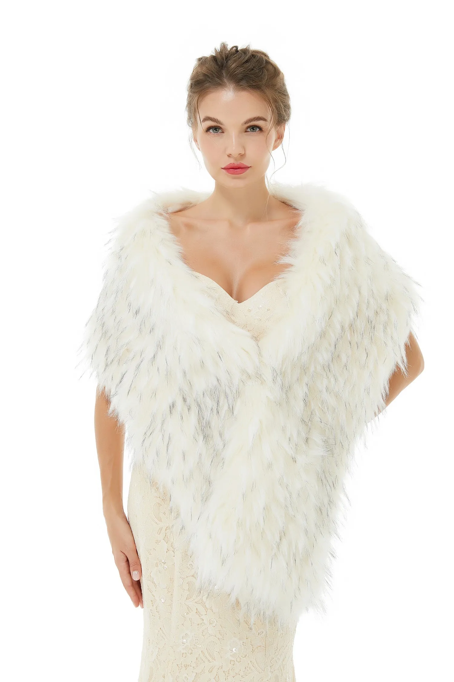 Light Gray Wedding Wrap Accessories Faux Fur Bridal Cover Ups