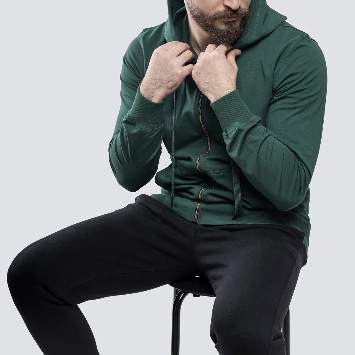 Light Zipper . Dark Green