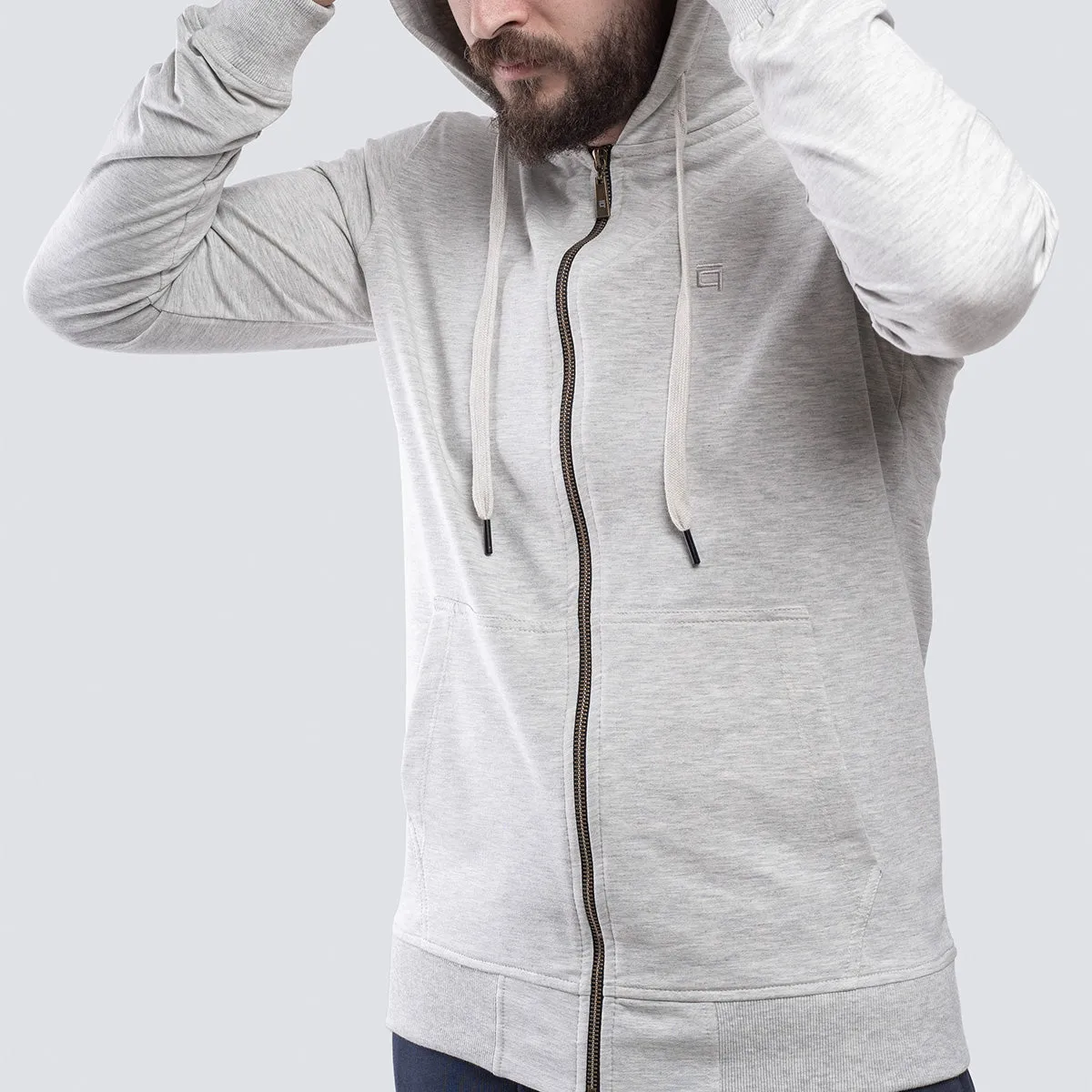 Light Zipper . Heather Gray