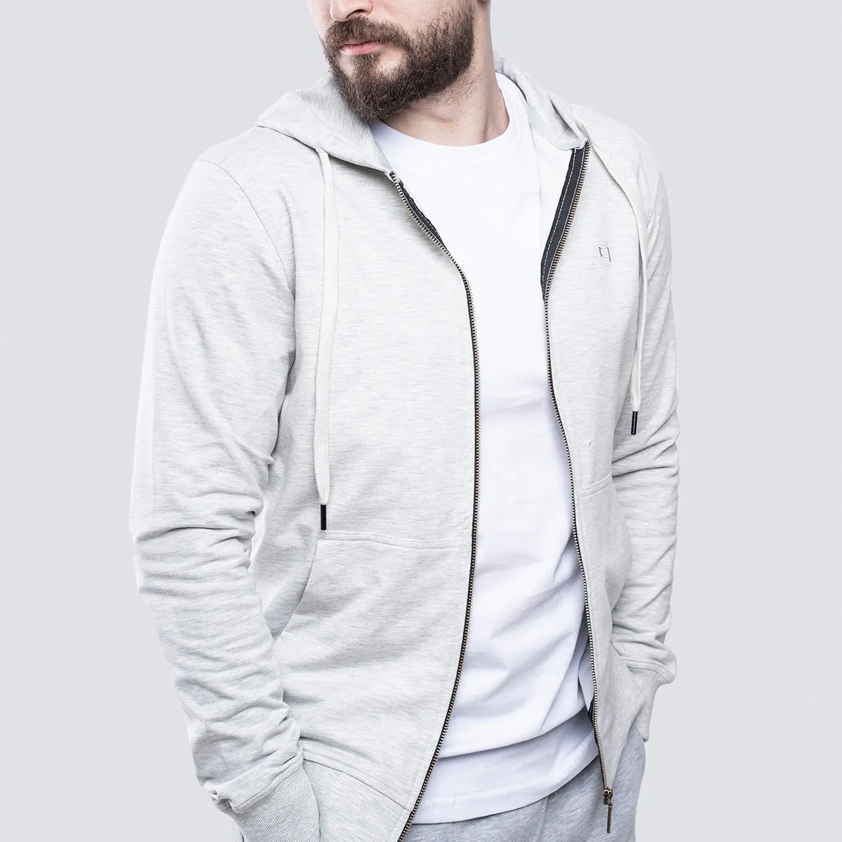 Light Zipper . Heather Gray