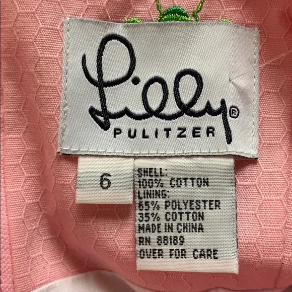Lilly Pulitzer Pink High Neck Dress Green Bees