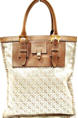 LOEWE Madrid. Brown Logo Anagram Logo and Brown Leahter Shoulderbag / Handbag