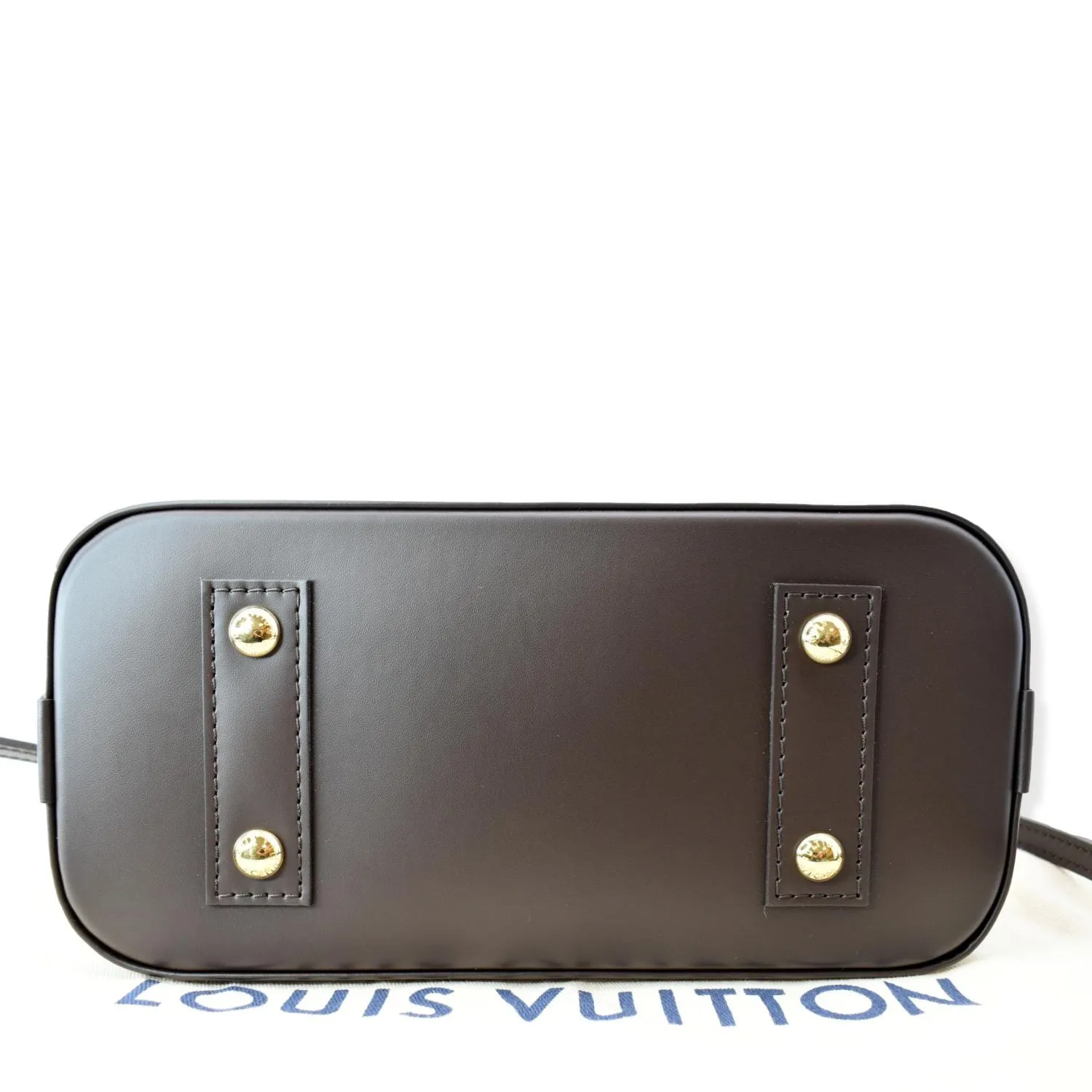 LOUIS VUITTON Alma BB Damier Ebene Satchel Crossbody Bag Brown