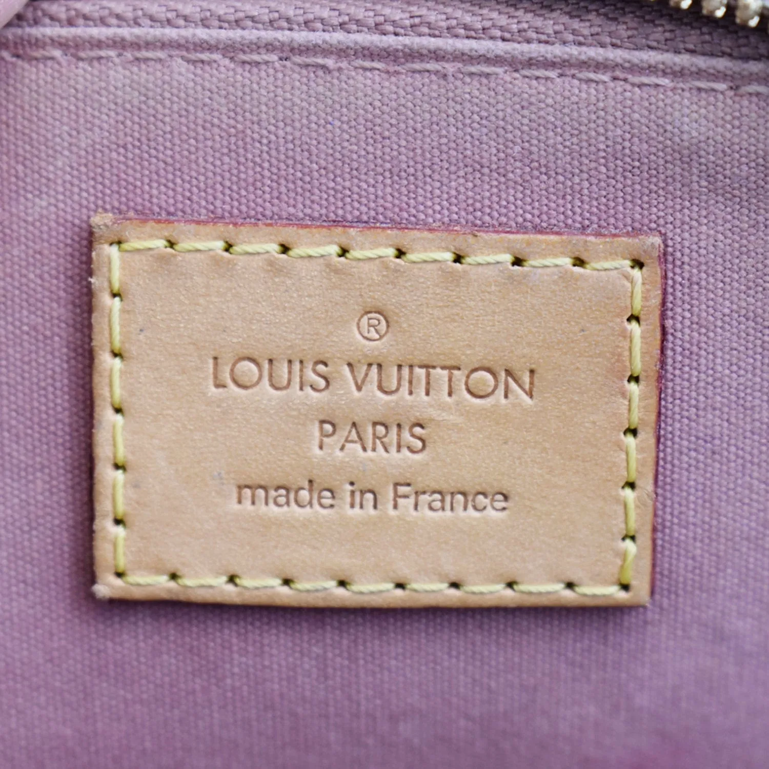 LOUIS VUITTON Alma BB Vernis Leather Satchel Crossbody Bag Tan