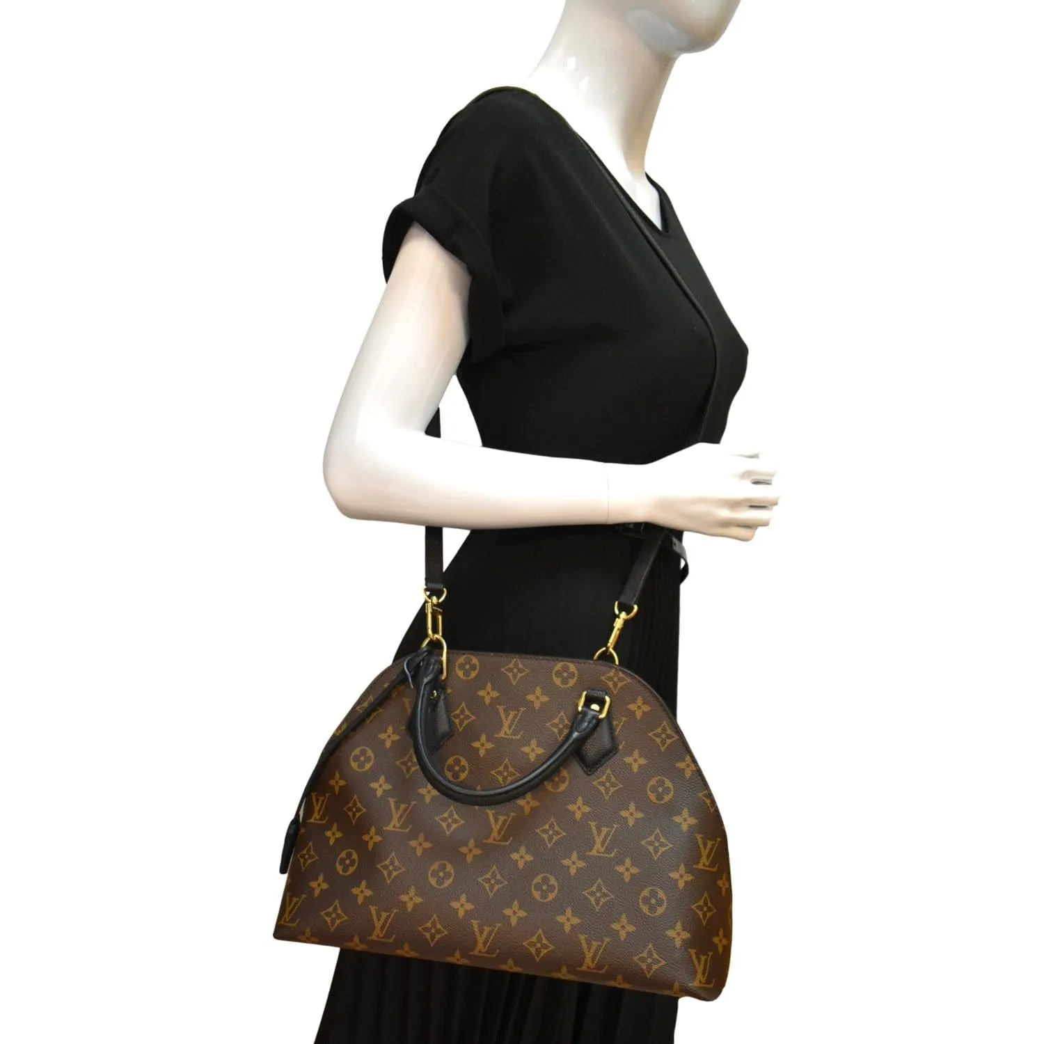 LOUIS VUITTON Alma B'N'B Monogram Canvas Shoulder Bag Brown