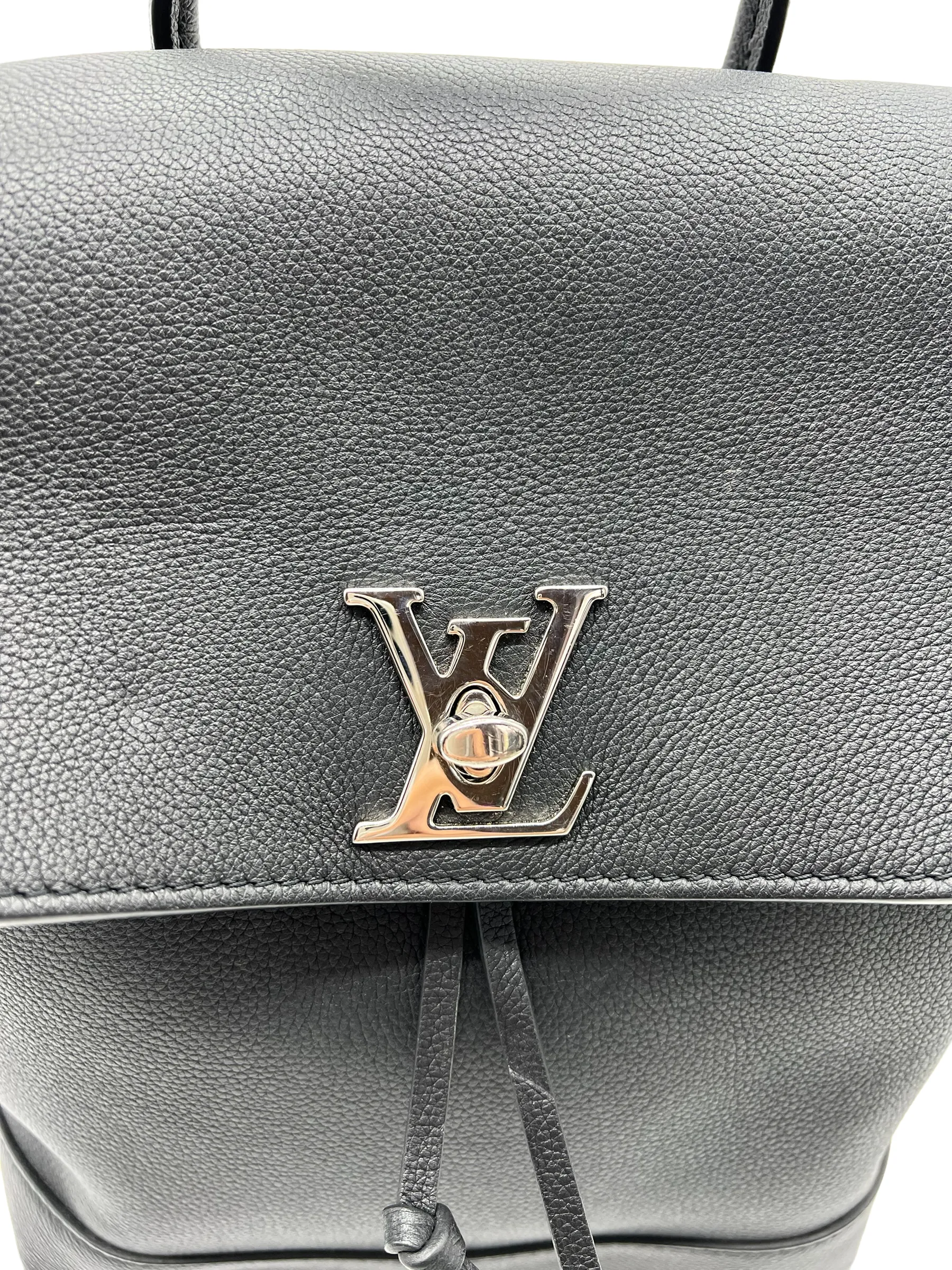 Louis Vuitton Black Calfskin Lockme Backpack Handbag