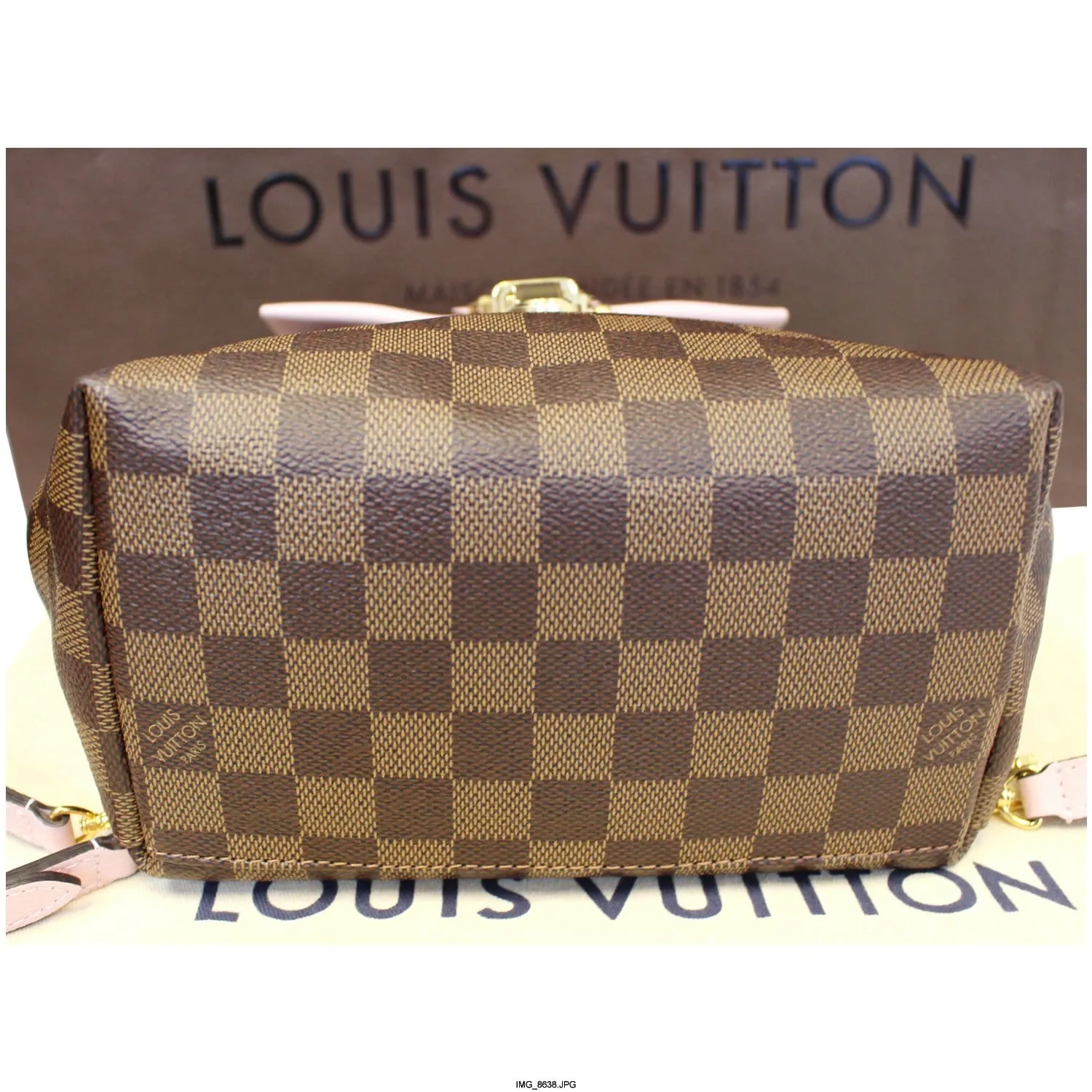 LOUIS VUITTON Clapton Damier Ebene Backpack Bag Magnolia