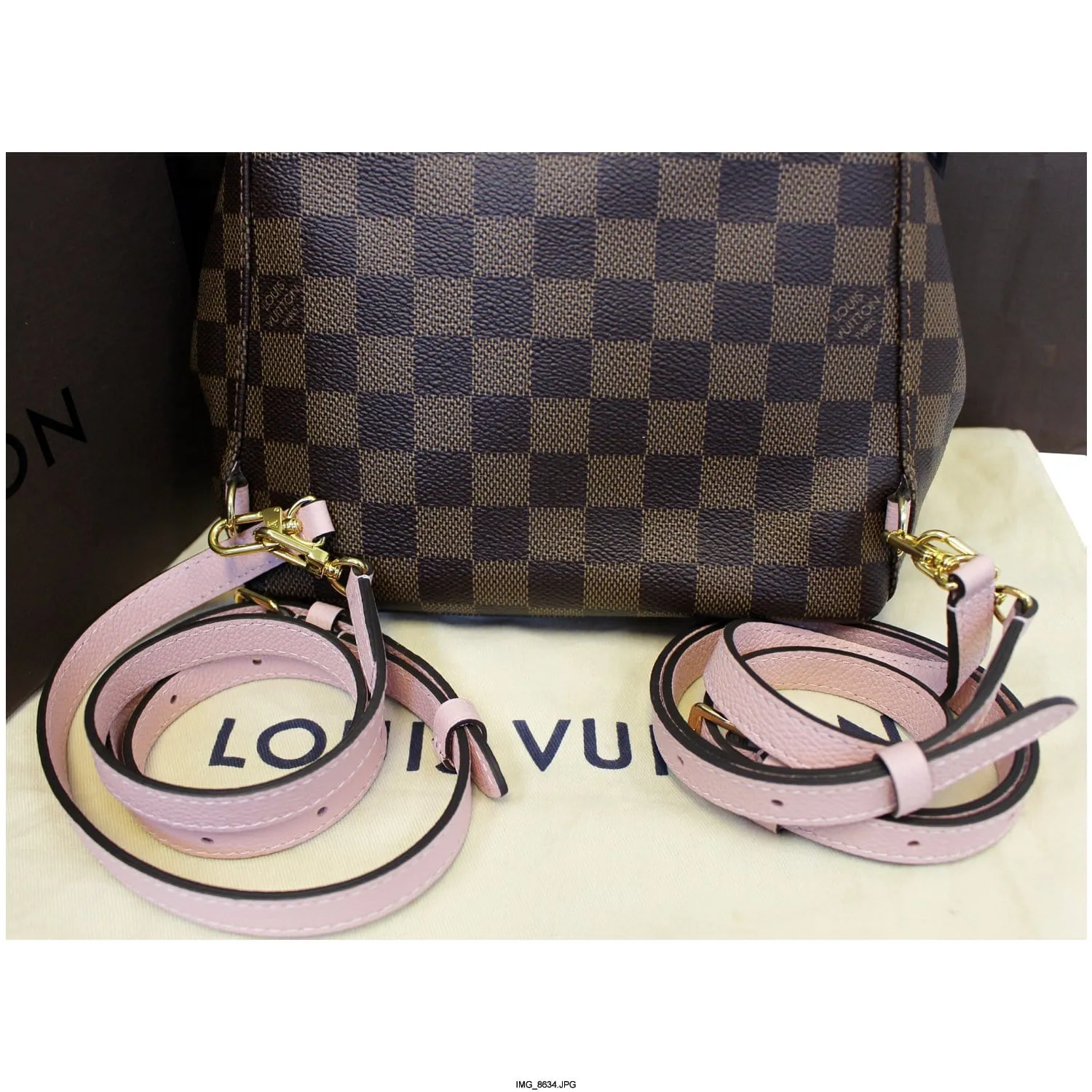 LOUIS VUITTON Clapton Damier Ebene Backpack Bag Magnolia