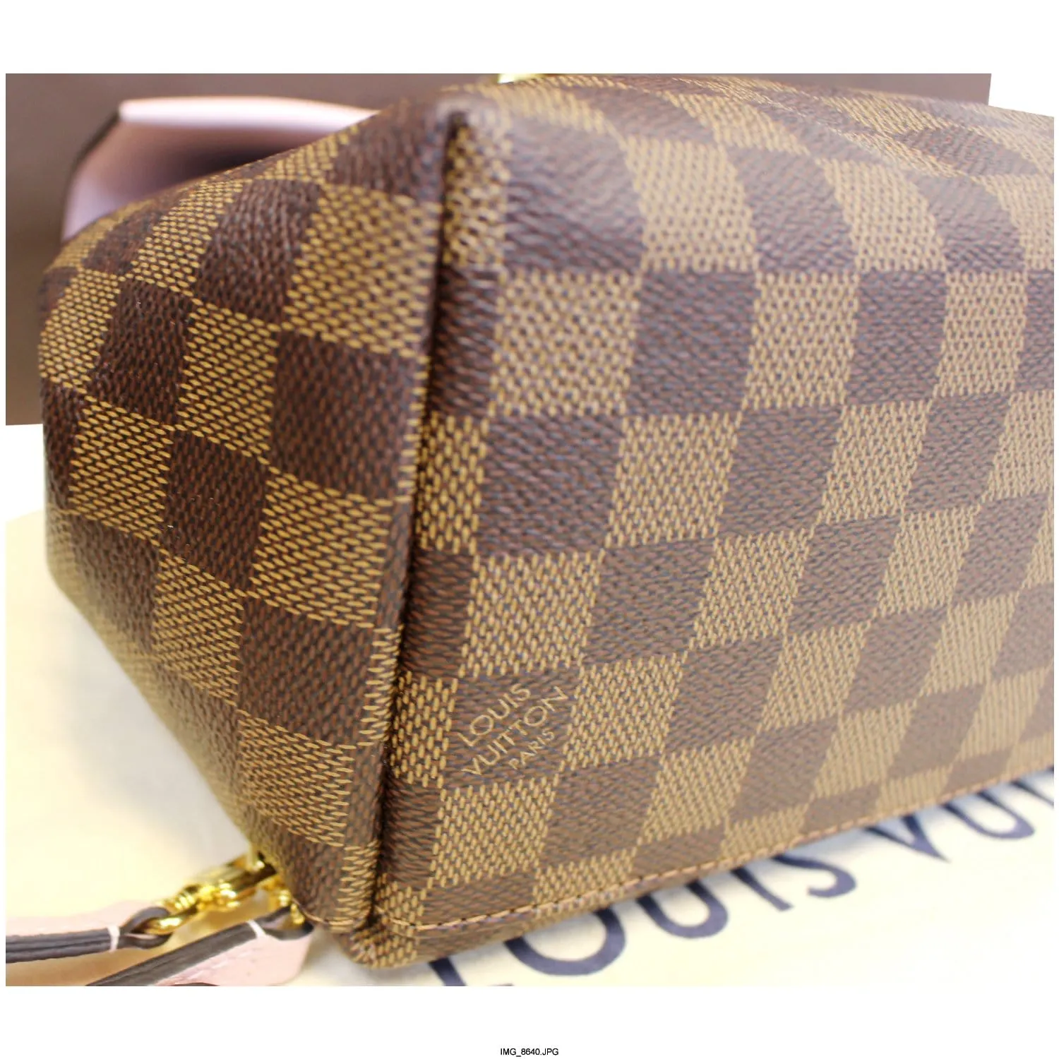 LOUIS VUITTON Clapton Damier Ebene Backpack Bag Magnolia