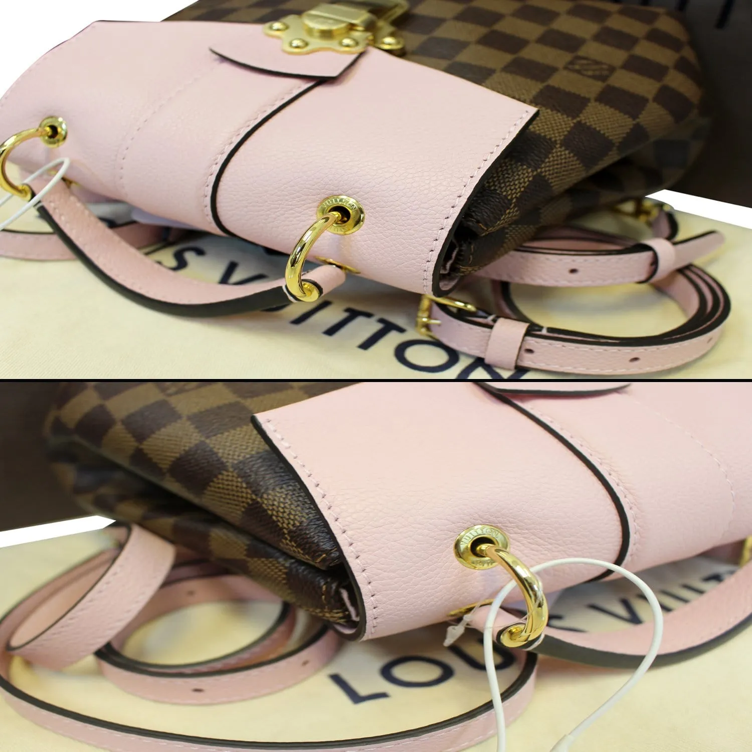 LOUIS VUITTON Clapton Damier Ebene Backpack Bag Magnolia