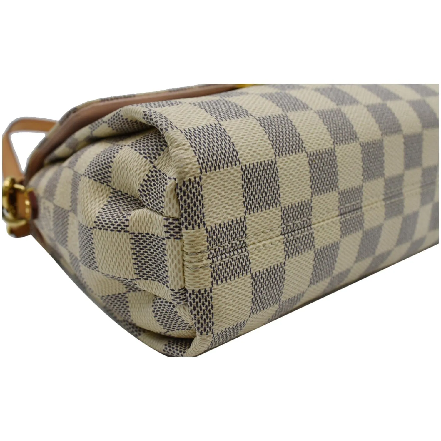 LOUIS VUITTON Croisette Damier Azur Satchel Crossbody Bag White