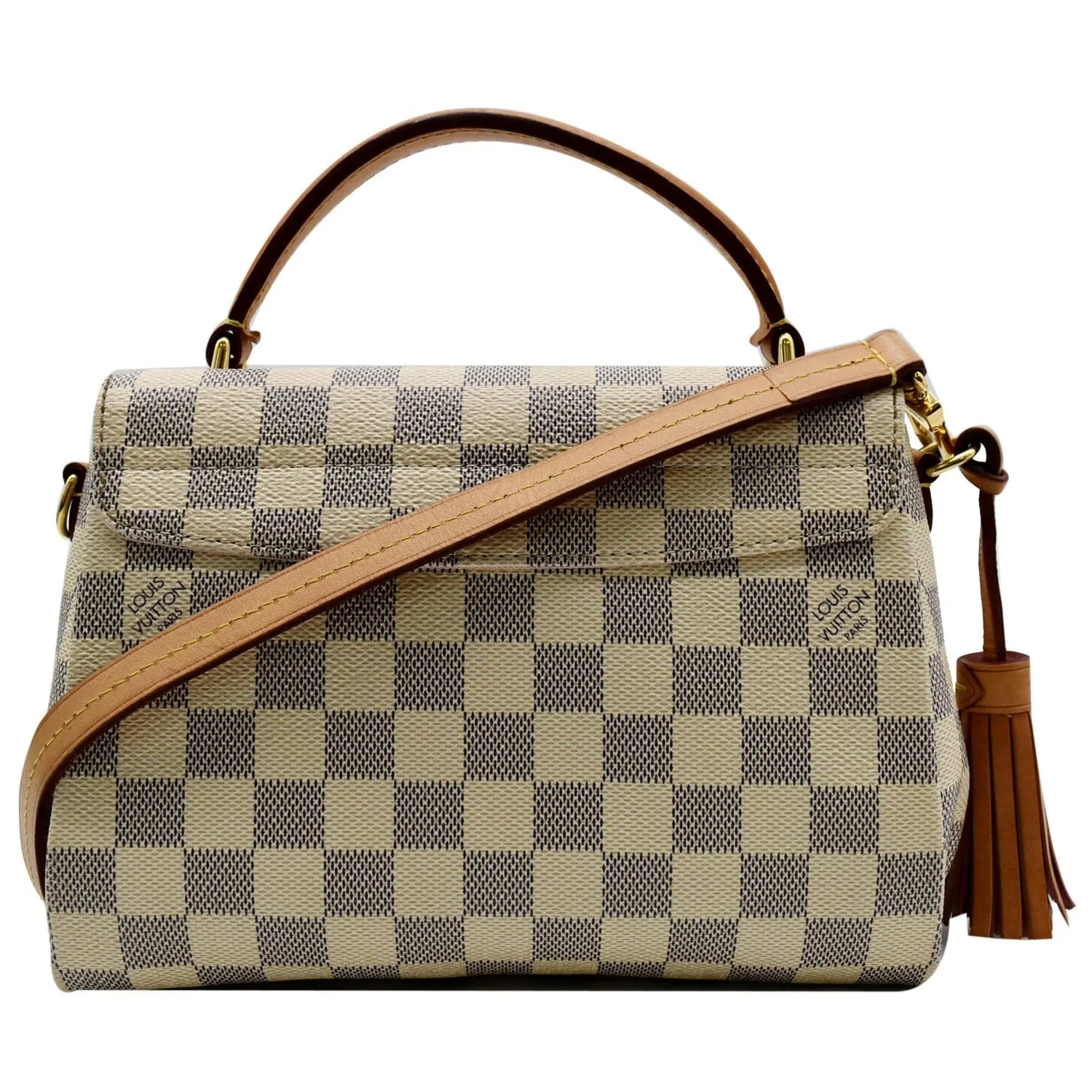 LOUIS VUITTON Croisette Damier Azur Satchel Crossbody Bag White