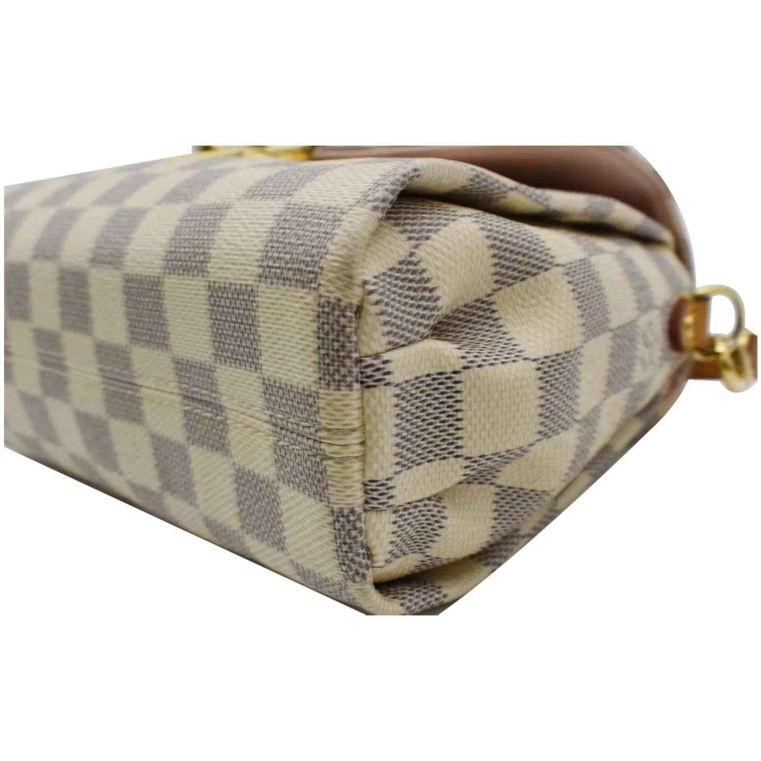 LOUIS VUITTON Croisette Damier Azur Satchel Crossbody Bag White