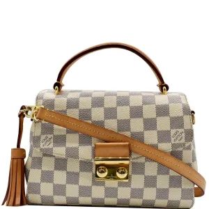 LOUIS VUITTON Croisette Damier Azur Satchel Crossbody Bag White