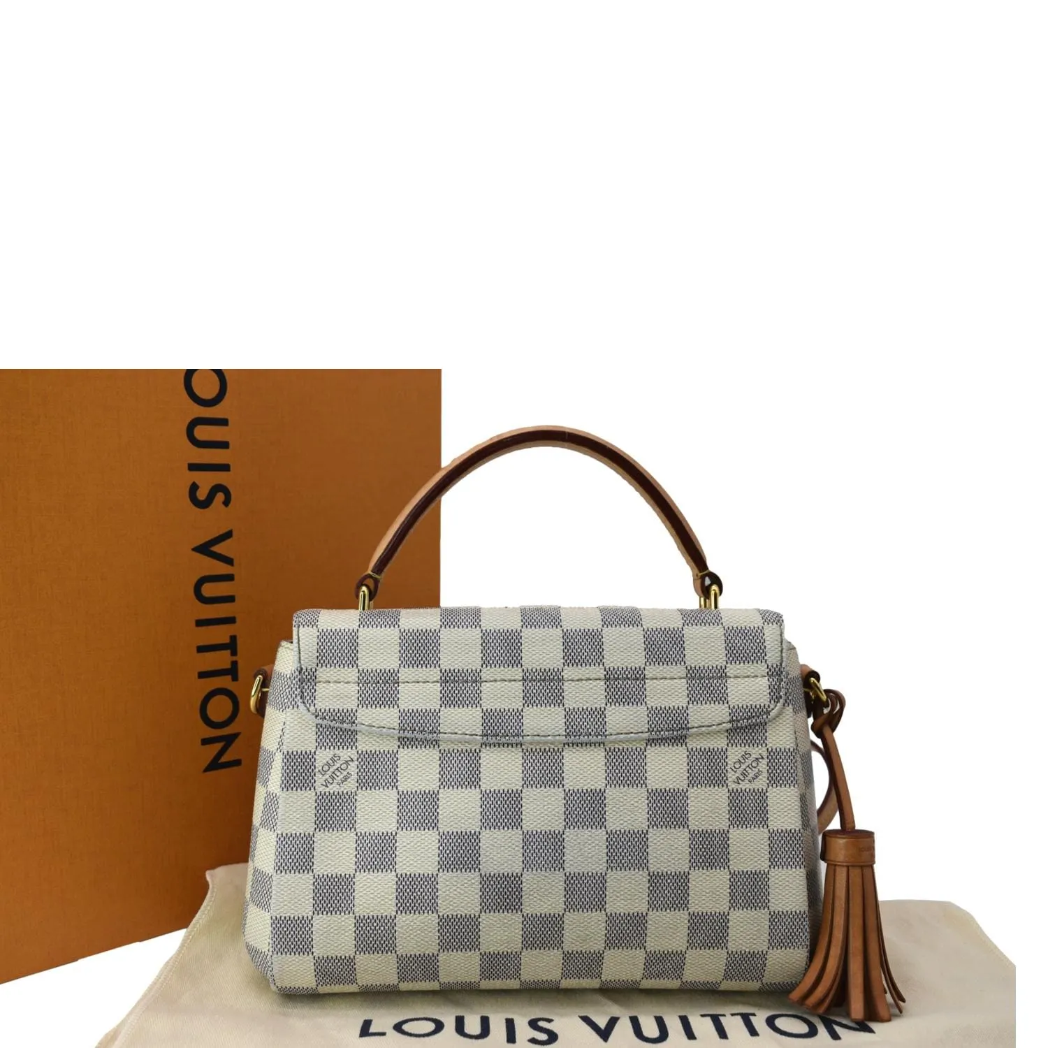 LOUIS VUITTON Croisette Damier Azur Satchel Crossbody Bag White