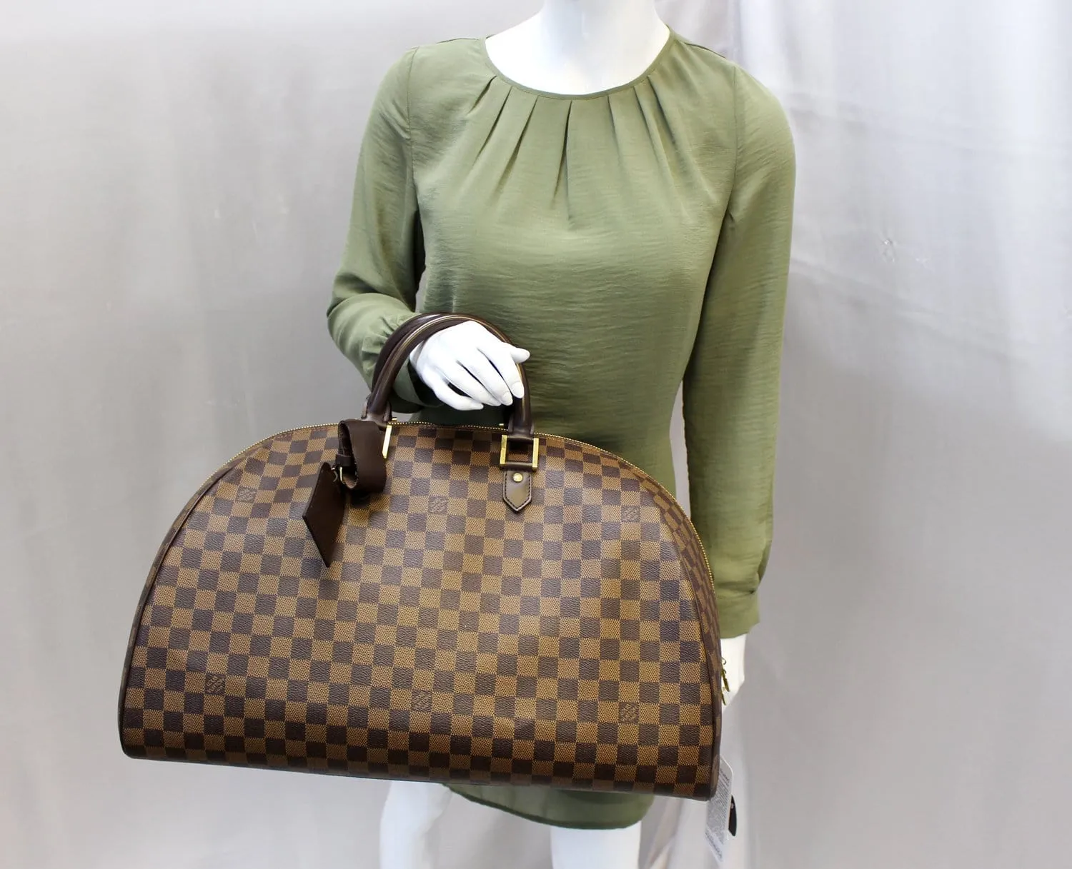 LOUIS VUITTON Damier Ebene Ribera GM Satchel Bag