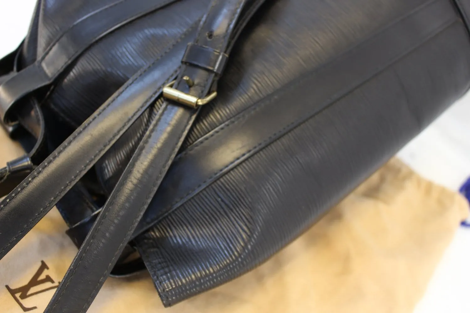 LOUIS VUITTON Epi Leather Black Randonnee PM Backpack