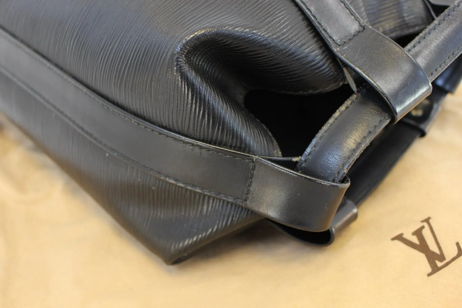 LOUIS VUITTON Epi Leather Black Randonnee PM Backpack