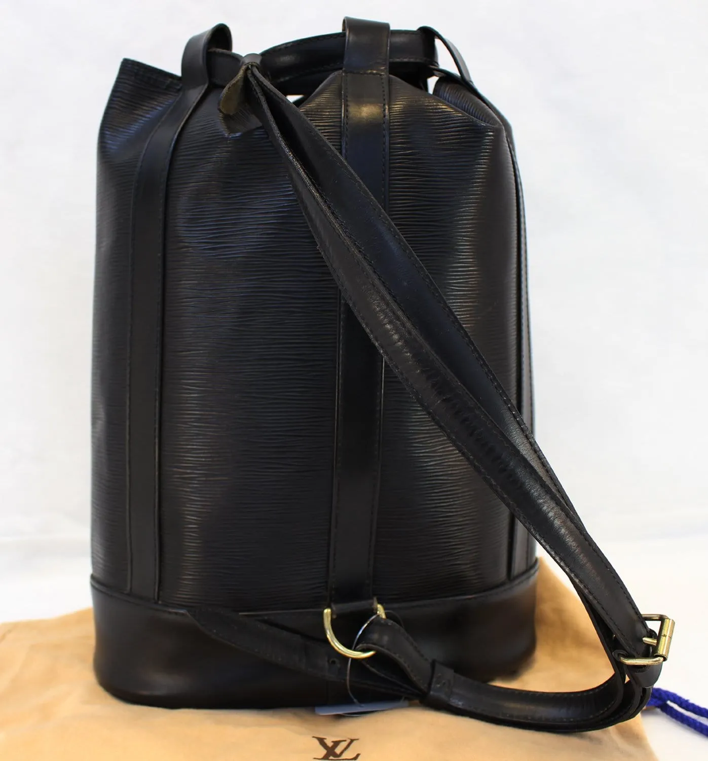 LOUIS VUITTON Epi Leather Black Randonnee PM Backpack
