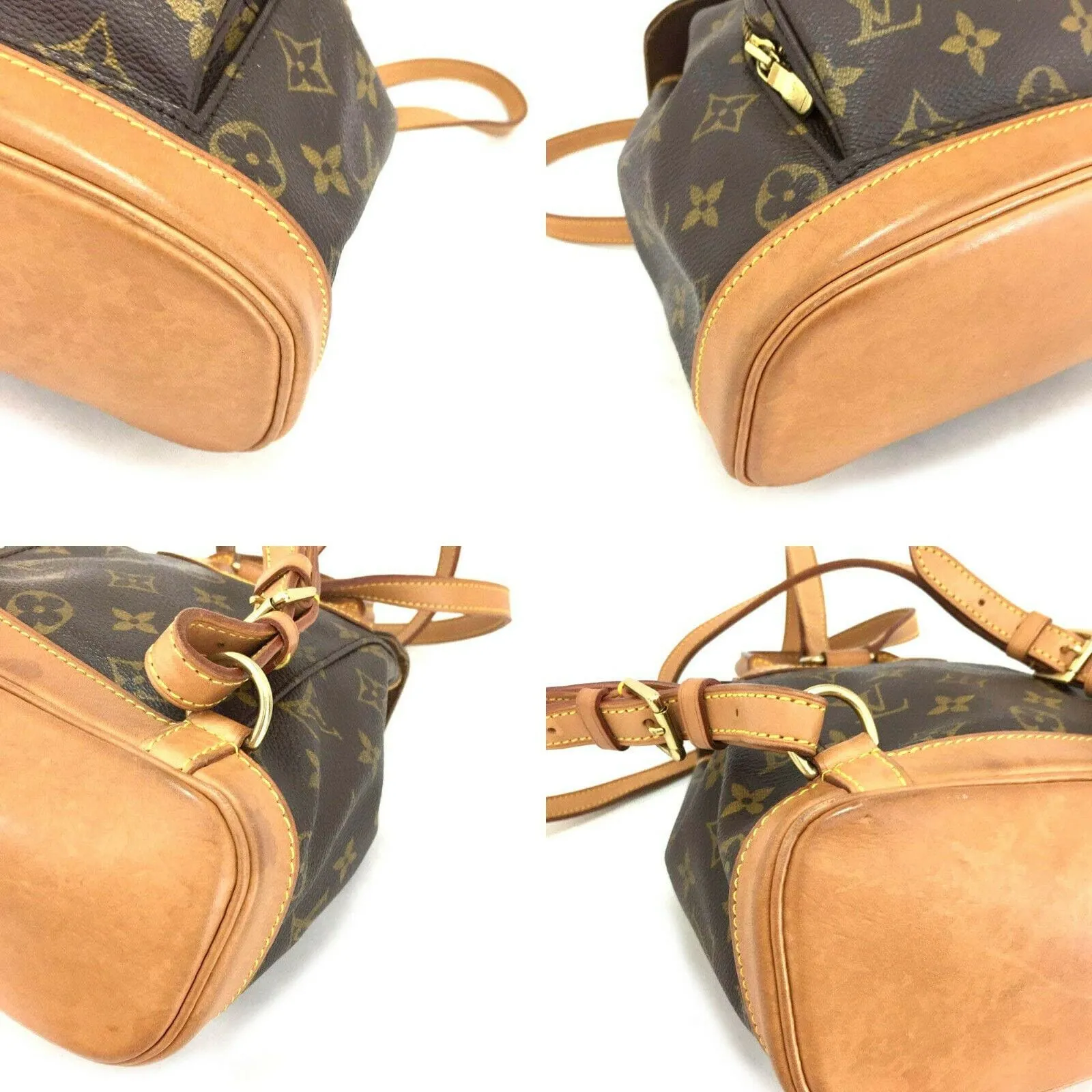LOUIS VUITTON Mini Montsouris Monogram Canvas Backpack Bag Brown