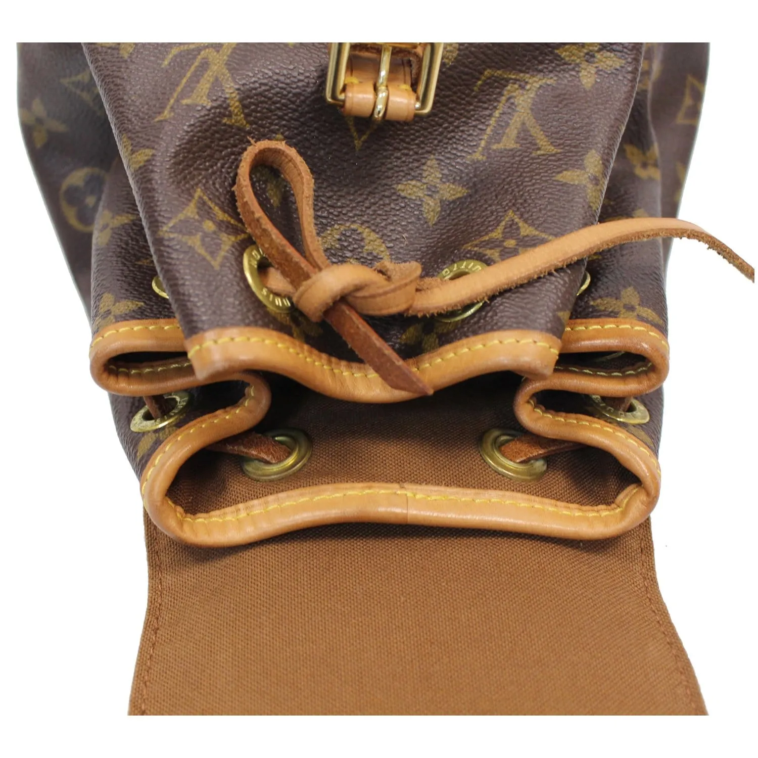 LOUIS VUITTON Mini Montsouris Monogram Canvas Backpack Bag Brown