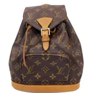 LOUIS VUITTON Mini Montsouris Monogram Canvas Backpack Bag Brown