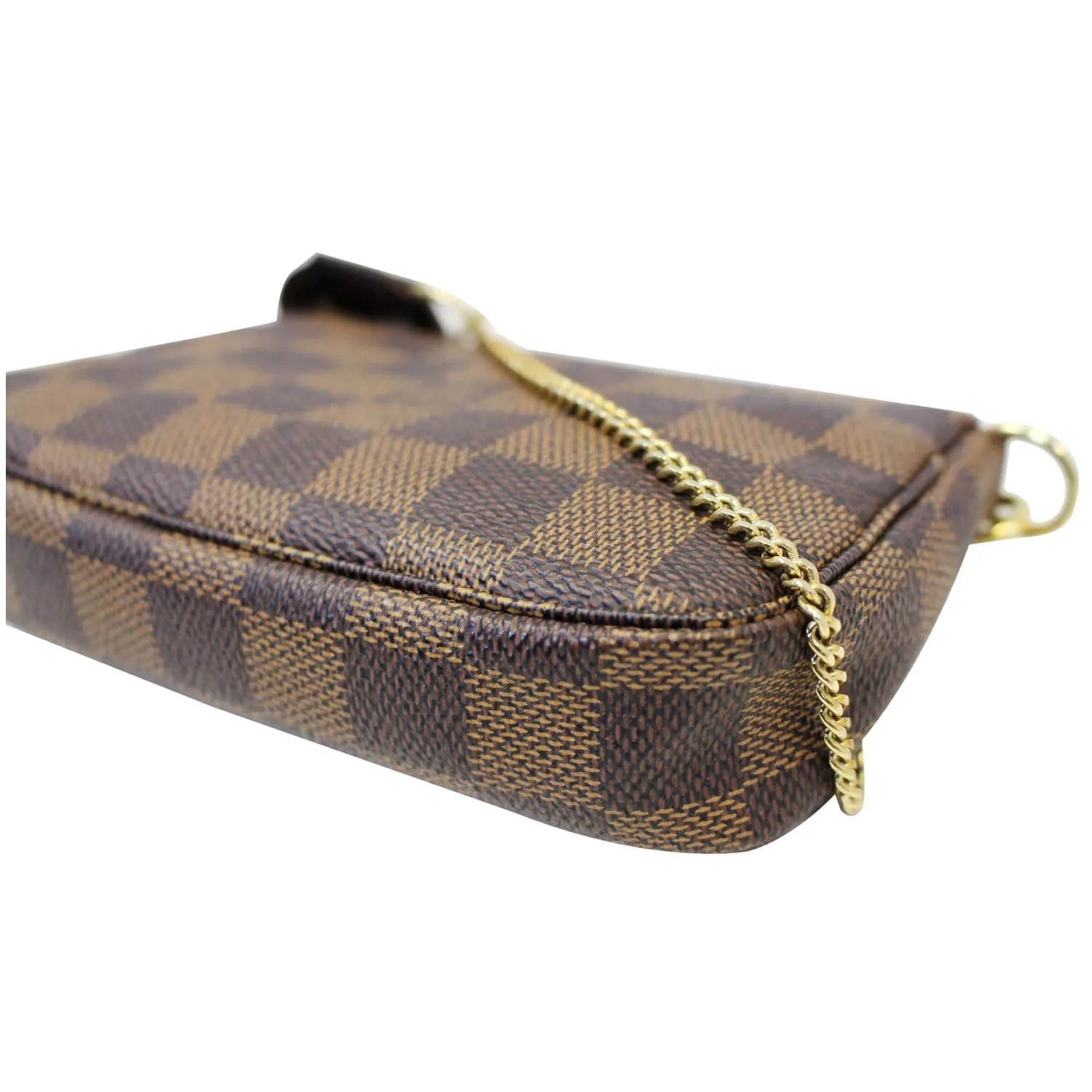 LOUIS VUITTON Mini Pochette Damier Ebene Accessoires Pouch
