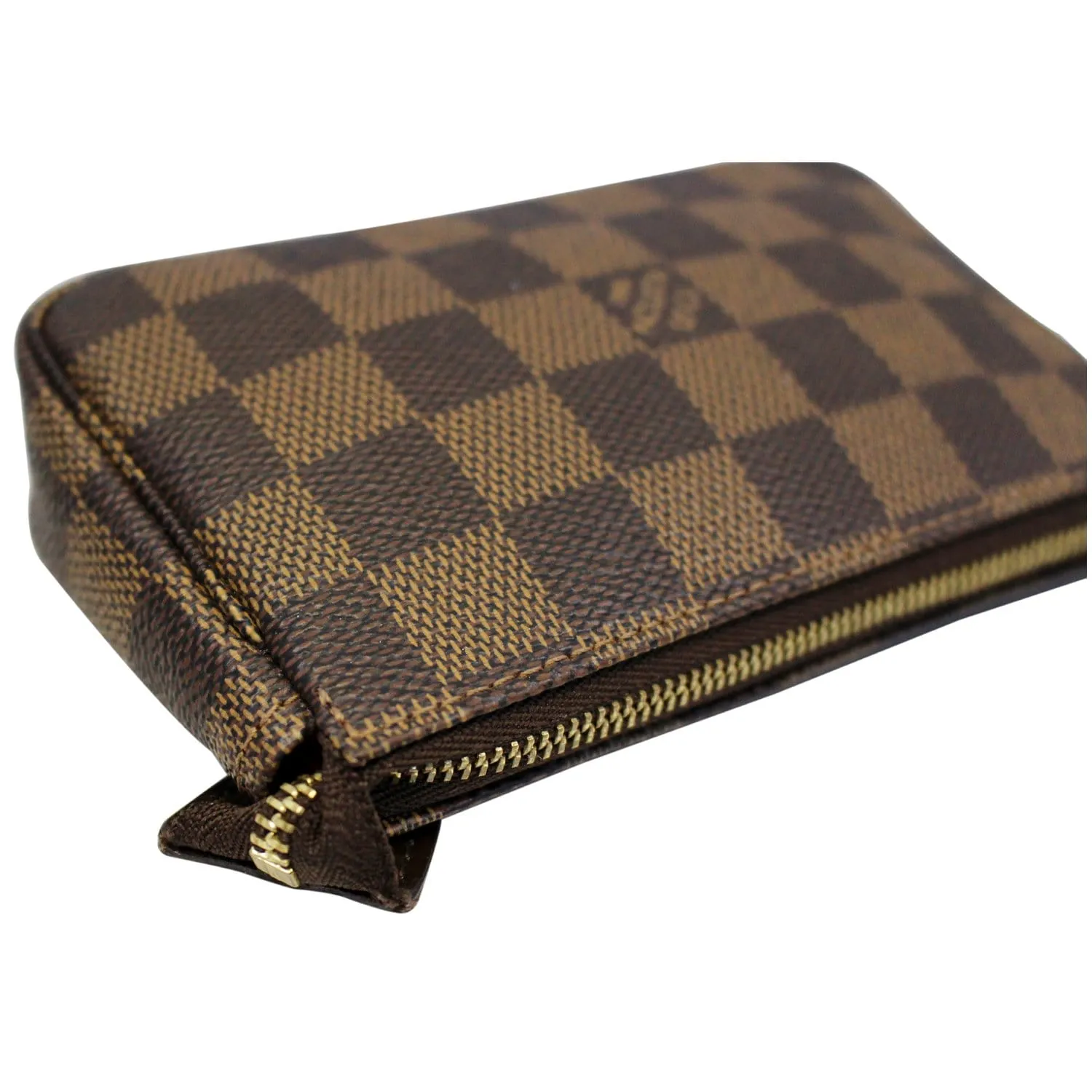 LOUIS VUITTON Mini Pochette Damier Ebene Accessoires Pouch