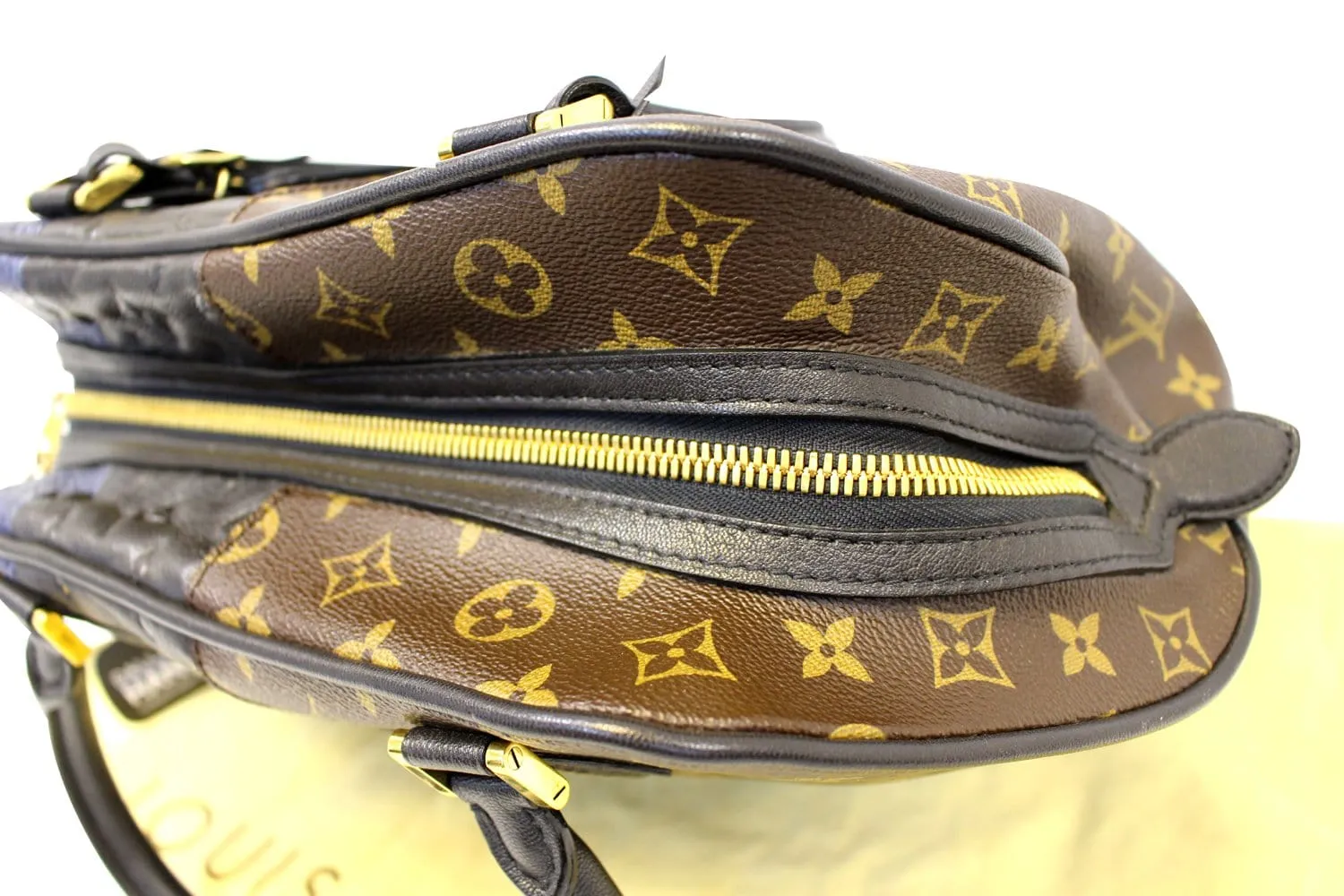 LOUIS VUITTON Monogram Blocks Stripes Medium Bag Marine Satchel Bag