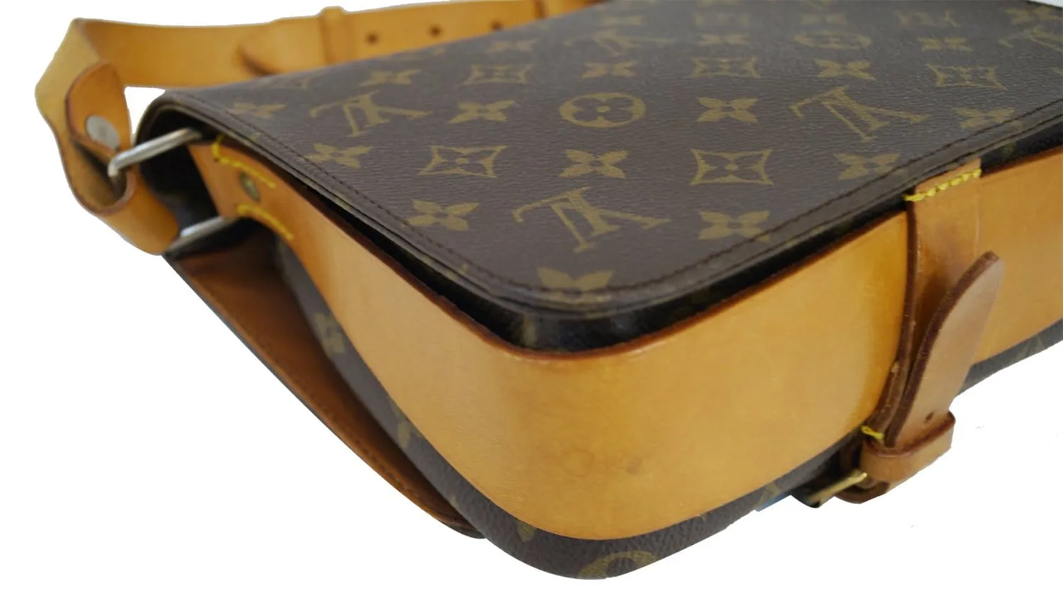 LOUIS VUITTON Monogram Brown Cartouchiere MM Messenger Bag