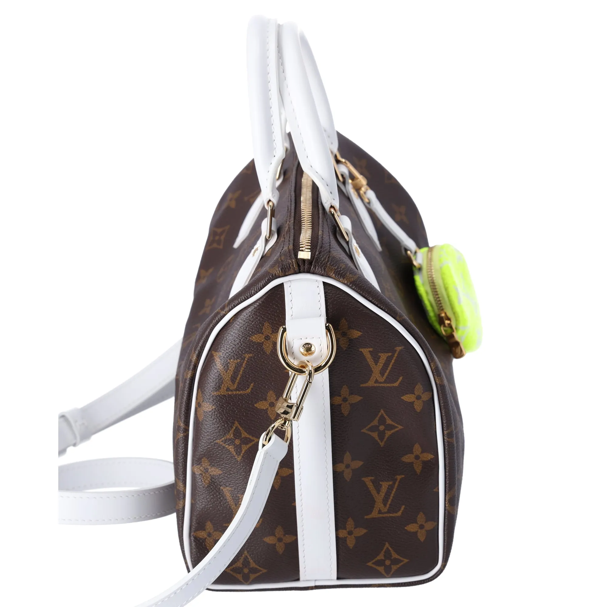 Louis Vuitton Monogram Match Speedy 25 Bandouliere Satchel Tennis Pouch