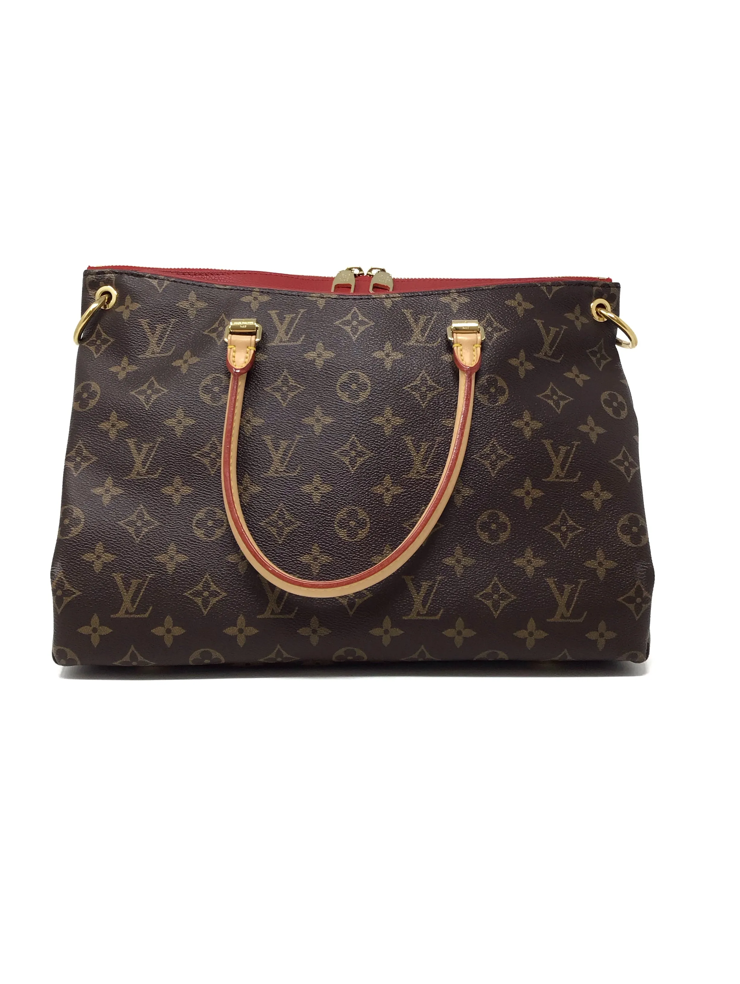 Louis Vuitton Monogram/Red '15 'Pallas' MM W/Strap