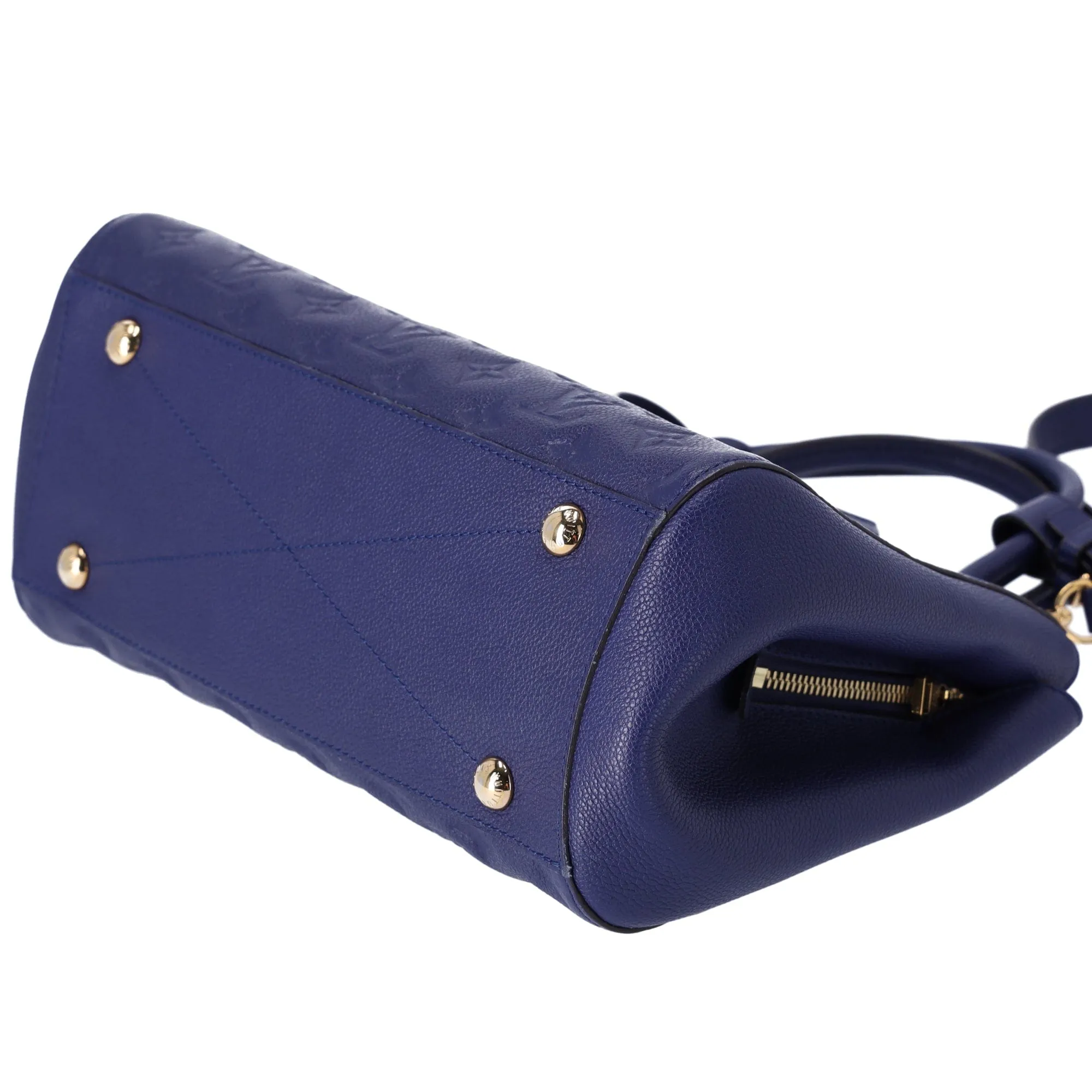 Louis Vuitton Montaigne MM Monogram Empreinte Handbag M41309 Iris Blue