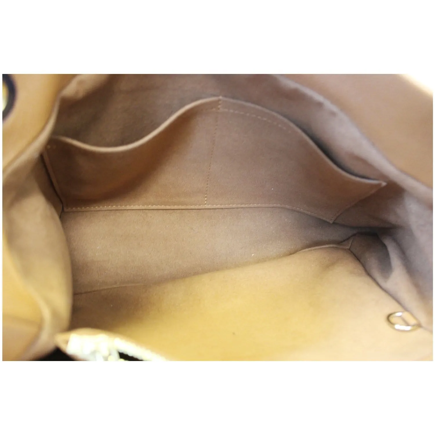LOUIS VUITTON Olympe Monogram Canvas Satchel Shoulder Bag Camel