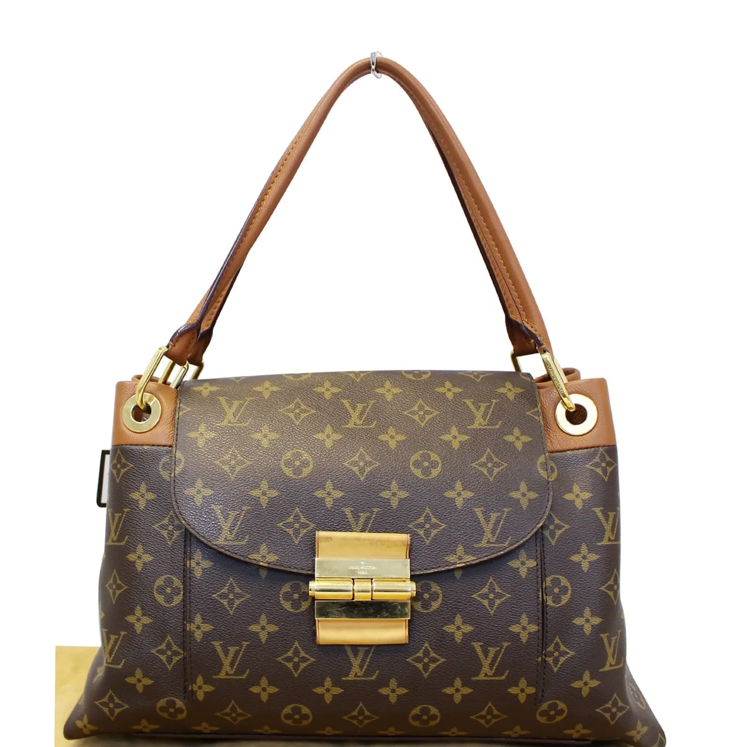 LOUIS VUITTON Olympe Monogram Canvas Satchel Shoulder Bag Camel